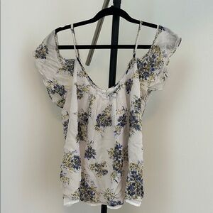 Joie Blue and Cream Floral Blouse
